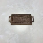Maraş El Oyma Ceviz Servis Tepsisi – 59x27.5 cm Ahşap Dekoratif Sunum Tepsisi Natural