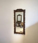 Maraş El Oyma Büyük Boy Ayna – 162x73,5 cm Ceviz Ahşap Duvar Aynası | Klasik Kıvrımlı Model - Görsel 3