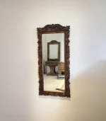 Maraş El Oyma Büyük Boy Ayna – 162x73,5 cm Ceviz Ahşap Duvar Aynası | Klasik Kıvrımlı Model - Görsel 5