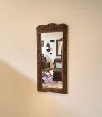 Maraş El Oyma Hayat Ağacı Büyük Boy Ayna – 162x73,5 cm Ceviz Ahşap Boy Aynası | Duvar Tipi Ayna