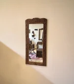 Maraş El Oyma Hayat Ağacı Büyük Boy Ayna – 162x73,5 cm Ceviz Ahşap Boy Aynası | Duvar Tipi Ayna - Görsel 5