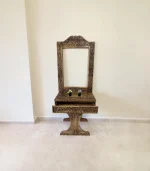 Maraş El Oyma Hayat Ağacı Dresuar – 80x45x85 cm Ayna Dahil Ceviz Ahşap Dresuar Takımı - Görsel 3