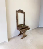 Maraş El Oyma Hayat Ağacı Dresuar – 80x45x85 cm Ayna Dahil Ceviz Ahşap Dresuar Takımı - Görsel 6