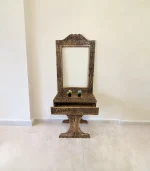 Maraş El Oyma Hayat Ağacı Dresuar – 80x45x85 cm Ayna Dahil Ceviz Ahşap Dresuar Takımı - Görsel 7