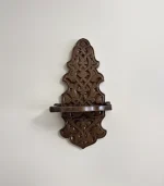 Maraş El Oyma Ceviz Ağacı Kavukluk – 44x21x17.5 cm Duvar Tipi Dekoratif Raf - Görsel 2