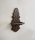 Maraş El Oyma Ceviz Ağacı Kavukluk – 44x21x17.5 cm Duvar Tipi Dekoratif Raf - Görsel 3