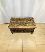 Maraş El Oyma Ceviz Çeyiz Sandık-Ahşap Sandık 83x43x57 cm | Dekoratif Sandık Sultan - Görsel 4