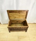 Maraş El Oyma Ceviz Çeyiz Sandık-Ahşap Sandık 83x43x57 cm | Dekoratif Sandık Sultan - Görsel 5