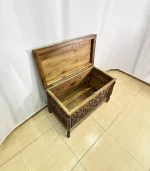 Maraş El Oyma Ceviz Çeyiz Sandık-Ahşap Sandık 83x43x57 cm | Dekoratif Sandık Sultan - Görsel 6