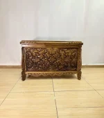 Maraş El Oyma Ceviz Çeyiz Sandık-Ahşap Sandık 83x43x57 cm | Dekoratif Sandık Sultan - Görsel 7