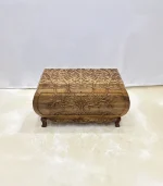 Maraş El Oyma Ceviz Ahşap Çeyiz Sandığı –Ahşap Sandık- 95x50x54 cm | Hayat Ağacı Model