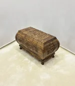 Maraş El Oyma Ceviz Ahşap Çeyiz Sandığı –Ahşap Sandık- 95x50x54 cm | Hayat Ağacı Model - Görsel 3