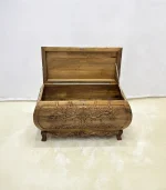 Maraş El Oyma Ceviz Ahşap Çeyiz Sandığı –Ahşap Sandık- 95x50x54 cm | Hayat Ağacı Model - Görsel 4