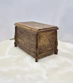 Maraş El Oyma Ceviz Ahşap Çeyiz Sandığı – 68x40x48 cm-Ahşap Sandık-| Meriç Natural Model