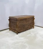 Maraş El Oyma Ceviz Ahşap Çeyiz Sandığı – 95x50x60 cm Büyük Boy Sandık | Leyla Natural Model - Görsel 6