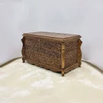 Maraş El Oyma Ceviz Ahşap Çeyiz Sandığı – 95x50x60 cm Büyük Boy Sandık | İstanbul Natural Model
