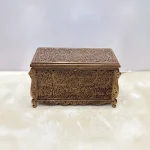 Maraş El Oyma Ceviz Ahşap Çeyiz Sandığı – 95x50x60 cm Büyük Boy Sandık | Ece Natural Model