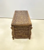 Maraş El Oyma Ceviz Ahşap Çeyiz Sandığı – 95x50x60 cm Büyük Boy Sandık | Ece Natural Model - Görsel 6