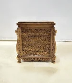 Maraş El Oyma Ceviz Ahşap Çeyiz Sandığı – 95x50x60 cm Büyük Boy Sandık | Ece Natural Model - Görsel 7