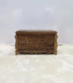 Maraş El Oyma Ceviz Ahşap Çeyiz Sandığı – 95x50x60 cm Büyük Boy Sandık | Ece Natural Model - Görsel 8