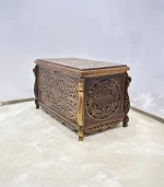 Maraş Çeyiz Sandığı %100 Orijinal Ceviz Ağacı 95x50x60 Ahşap Sandık - Meriç Eskitme - Görsel 3