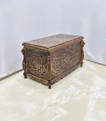 Maraş Çeyiz Sandığı %100 Orijinal Ceviz Ağacı 95x50x60 Ahşap Sandık - Meriç Eskitme - Görsel 5