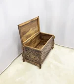 Maraş Çeyiz Sandığı %100 Orijinal Ceviz Ağacı 95x50x60 Ahşap Sandık - Meriç Eskitme - Görsel 7