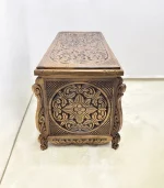 Maraş Çeyiz Sandığı %100 Orijinal Ceviz Ağacı 95x50x60 Ahşap Sandık - Meriç Eskitme - Görsel 8