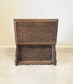 Maraş El Oyma Ceviz Ahşap Çeyiz Sandığı – 50x30x30 cm | Ece Eskitme Model - Görsel 7